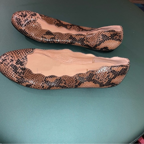 Fs/ny Spain leather snake print leather ballet flats 11 french sole - Picture 4 of 5